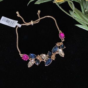 NWT Banana Republic Multi Color Gemstone Bolo Slide Bracelet